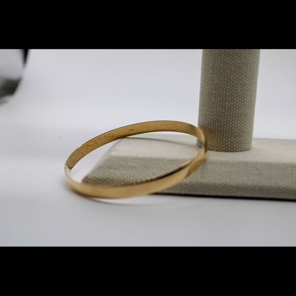 14K Gold 4 mm Half Round 7 3/4" Slip on Bangle, Brand new from Manufacturer - Picture 12 of 13